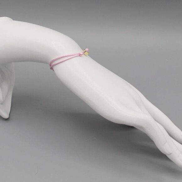 Jewelry heart pink gold string bracelet adjustable fashion delicate brand new - Picture 6 of 7